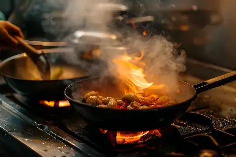 Prparation de la cuisine du restaurant
