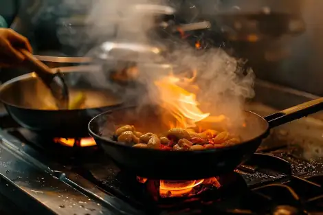 La cuisine se prépare. la cuisson.